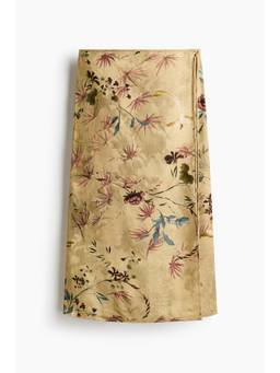 H&M - Women Yellow Jacquard-weave wrap skirt