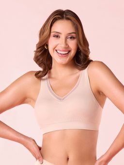 Enamor - Flexifree Plunge Ultra 360 Degree Flex Padded Wirefree High Coverage Bralette F137