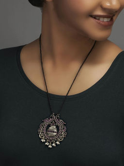 Divas Mantra - SERENE PALLETTE Pendent with Red Spinel Stone, Green Spinel Stone and Pearls