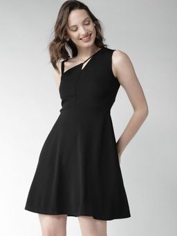 Twenty Dresses by Nykaa Fashion - Black Solid Sleeveless Mini Dress