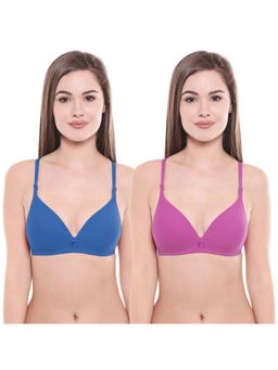 Bodycare - Pack Of 2 Lightly Padded T-Shirt Bra - Multi Color