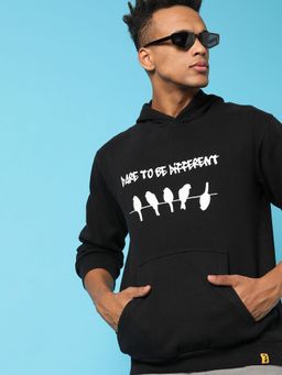 Campus Sutra - Typography Print Hoodie Kangaroo Pocket