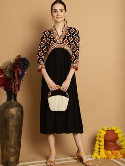 ANAISA - Women Black A-line Dress