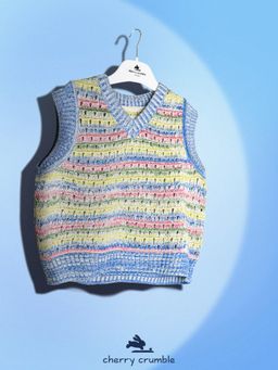 CHERRY CRUMBLE BY NITT HYMAN - Unisex Multicolour Crochet Intasia Sweater