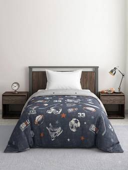 Ddecor Live Beautiful - 100% Cotton Graphic 145TC Single Quilt - Blue
