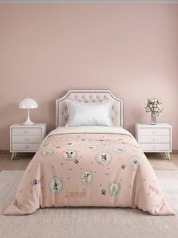 Ddecor Live Beautiful - 100% Cotton Graphic 145TC Single Quilt - Pink