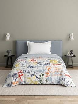 Ddecor Live Beautiful - 100% Cotton Graphic 145TC Single Quilt - Multi-Color