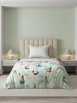 Ddecor Live Beautiful - 100% Cotton Graphic 145TC Single Quilt - Green
