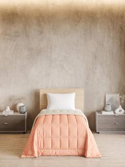 Ddecor Live Beautiful - 100% Cotton Solid 125 GSM Quilt - Orange