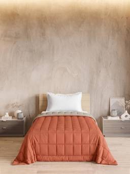 Ddecor Live Beautiful - 100% Cotton Solid 125 GSM Quilt - Orange