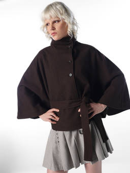 ONLY - Women Brown Solid/Plain Polyester Blend Jacket with Belt