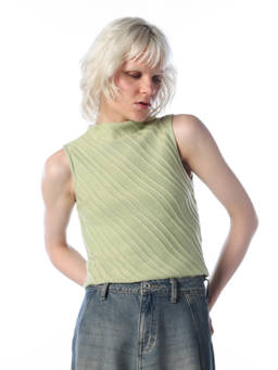 ONLY - Women Green Textured Cotton Blend Top