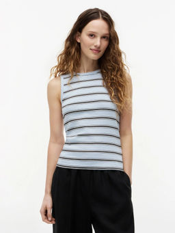 Tommy Hilfiger - Women Black Stripes Cotton Tank