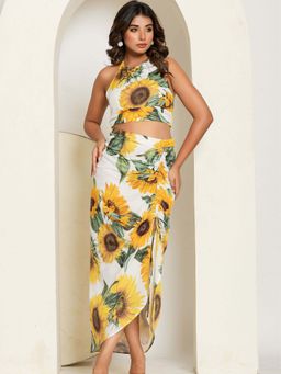 HOUSE OF JAMOTI - Yellow Yarrow Flower Co-Ord (Set of 2)