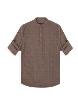 CHARCHIT - Brown Blended Fabric Textured Shirt