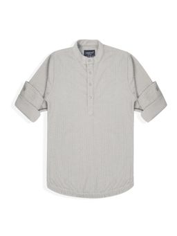 CHARCHIT - Grey Blended Fabric Textured Shirt