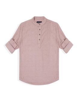 CHARCHIT - Pink Blended Fabric Textured Shirt