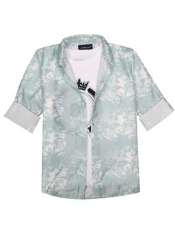 CHARCHIT - Green Blended Fabric Printed Shirt and T-Shirt