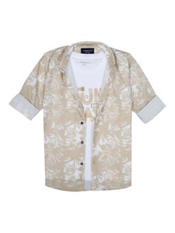 CHARCHIT - Mustard Blended Fabric Printed Shirt and T-Shirt