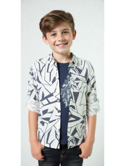 CHARCHIT - Green Blended Fabric Abstract Shirt and T-Shirt