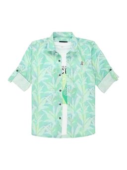 CAVIO - Green Blended Fabric Printed Shirt and T-Shirt