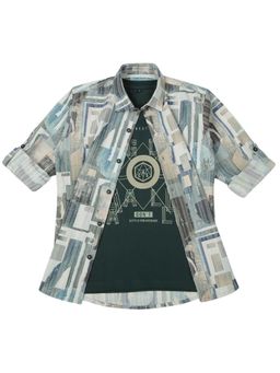 CAVIO - Green Blended Fabric Printed Shirt and T-Shirt