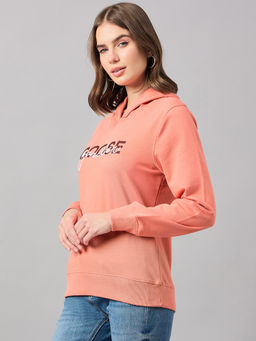 98 Degree North - Women Coral Embroidered Hoodie