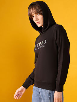 98 Degree North - Women Black Embroidered Hoodie