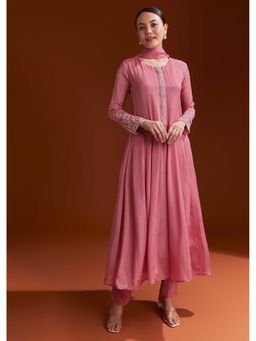 KALKI FASHION - Pink Anarkali Kurta with Pant and Dupatta (Set of 3)