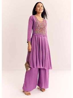 KALKI FASHION - Purple Zardozi Kurta with Palazzo (Set of 2)