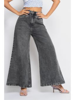 FREAKINS - Washed Grey Flare Jeans