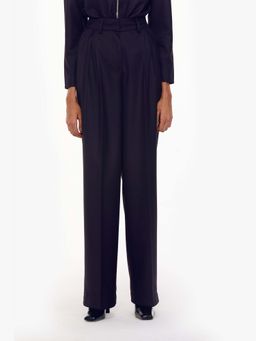 Qua - Two Pleat Wide-Leg Trousers