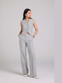 Qua - Pinstripe Straight Trousers