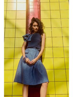 Muvazo - Navy Blue Raffle Affair Skirt