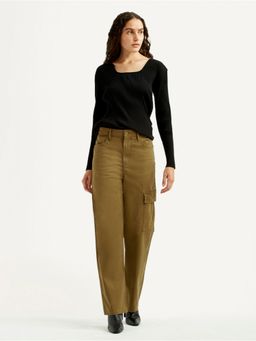 Levi's - Women's High Rise Brown Straight Fit Cargo Trousers