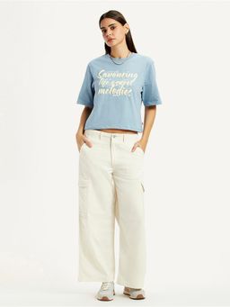 Levi's - Women's Mid Rise Off-White Loose Fit Trousers