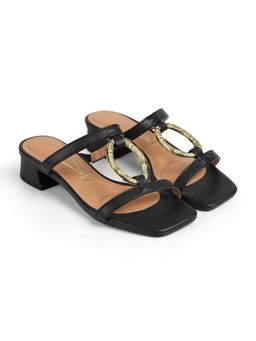 Vizzano - Black Block Heel Slip On Sandal Heels