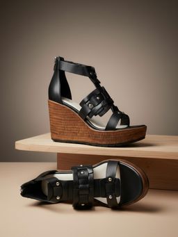 EZOK - W-1005 Lightweight Comfort Black Sandal Heels