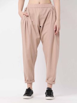 Black & Blah Blah - Relaxed Loose Fit Solid Cotton Linen Pant
