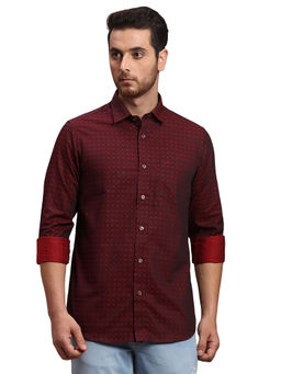 ColorPlus - Regular Fit Solid Red Shirt