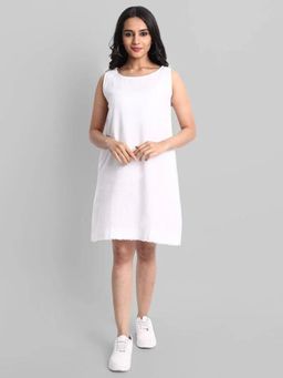 Mera Rang - White Mul Cotton Short Dress
