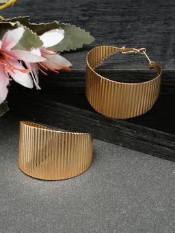 Stol'N - Gold-Toned Textured Hoop Earrings