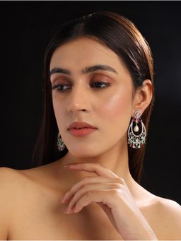 STILEADDA - Gorgeous Multi-Color American Diamond Chandbali Earrings