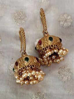 Spring Soul - Silva Sutra Gold Plated Multi-Color Jhumka Earrings