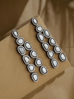 Nuyug - Stunning Silver Plated Stone Studded Earrings