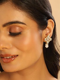 Nuyug - 22K Gold Plated Kundan Paradise Drop Earrings