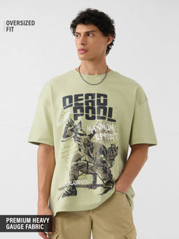 The Souled Store - Official Deadpool: Maximum Effort Oversized Green T-shirt