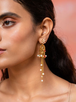 Shaya by CaratLane - Nakhrewali Aunty Jhumki Earrings in Gold Plated 925 Silver