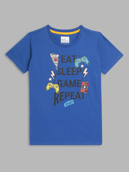 Blue Giraffe - Boys Blue Printed T-shirt