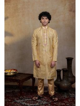 HILO DESIGN - Yellow Padmajaal Kurta with Pant